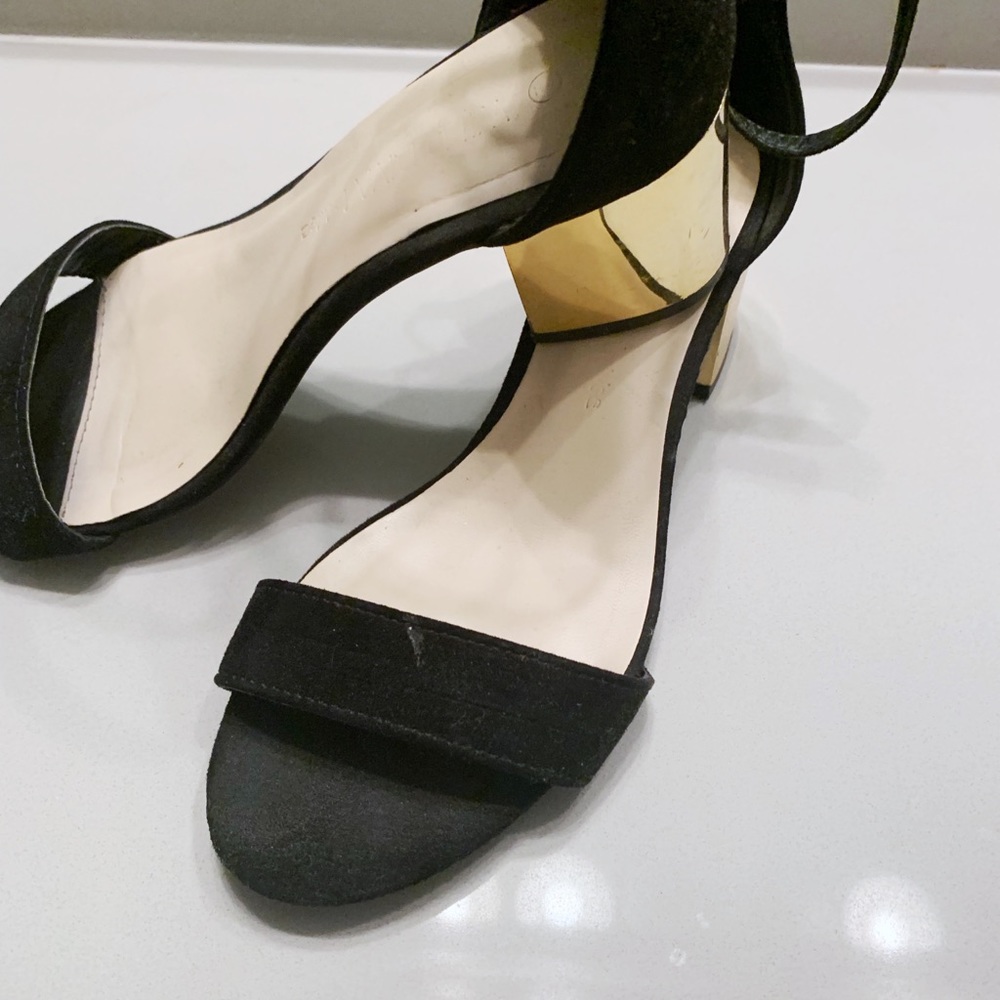 Gold kitten heel sandals size 6